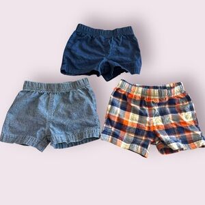 Carter’s Baby Boys 3-Pack Shorts Set Elastic Waist 6 Months